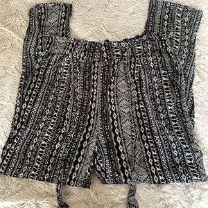 Black & White pattern lightweight pants